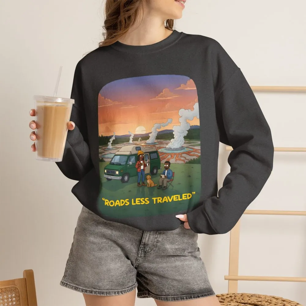 8418131777079653228_2048.jpeg Unisex Heavy Blend™ Crewneck Sweatshirt — "Roads Less Traveled" Design Sitcom-Line