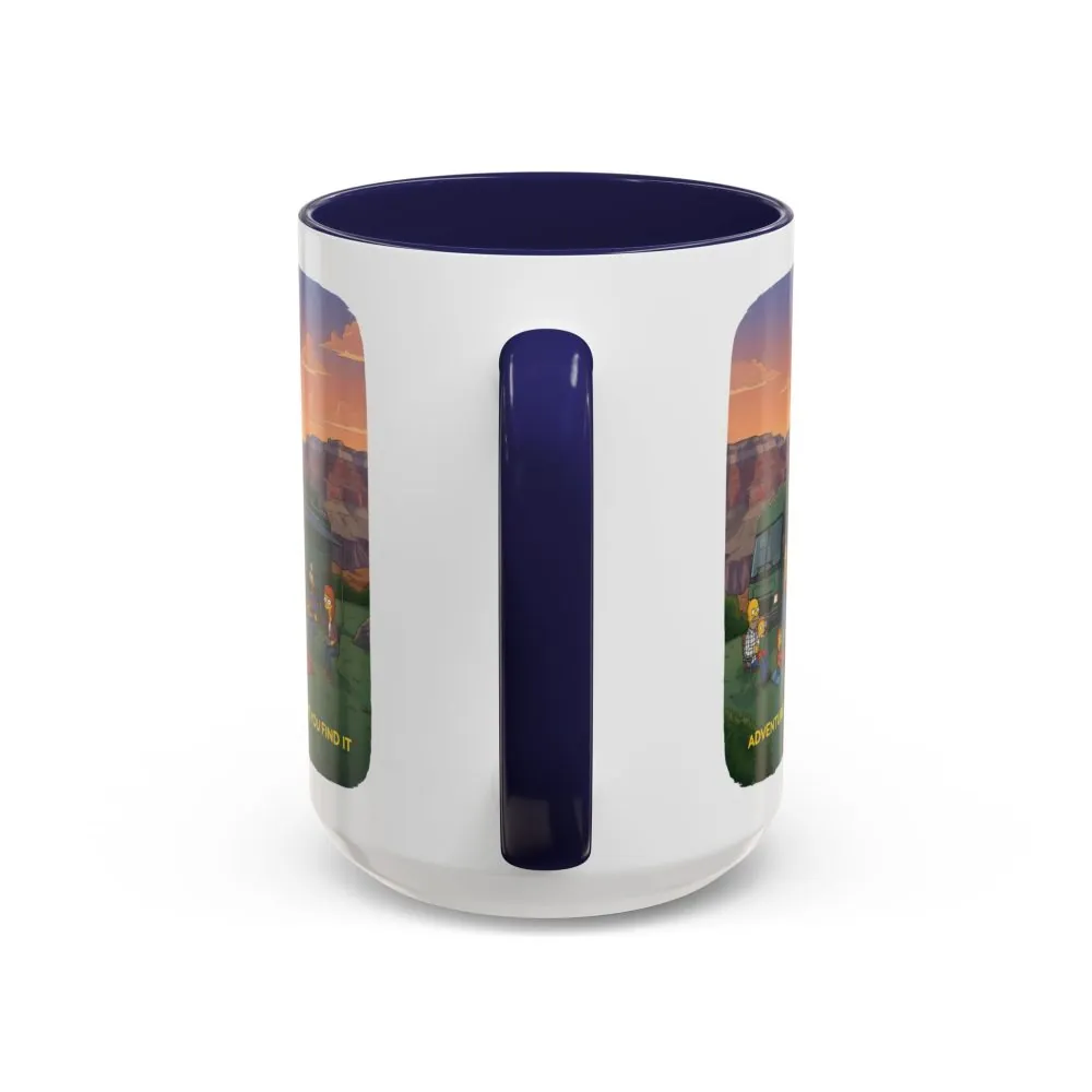 Accent Coffee Mug (11, 15oz) — "Adventure Is Where You Find It" Design Sitcom-Line
