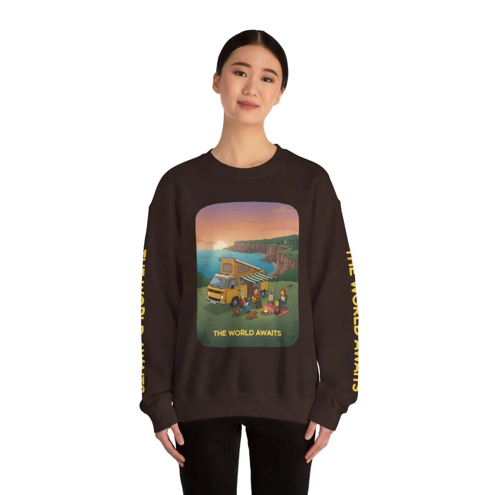 8424358622191203797_2048.jpeg Unisex Heavy Blend™ Crewneck Sweatshirt — "The World Awaits" Design Sitcom-Line