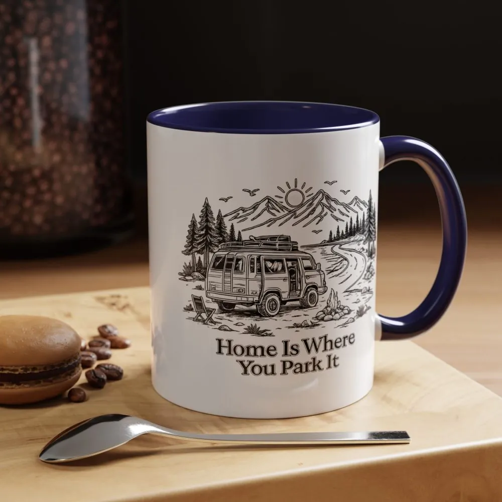 8425418115696820585_2048.jpeg Accent Coffee Mug (11, 15oz) — "Home Is Where You Park It" Design Minimal-Line