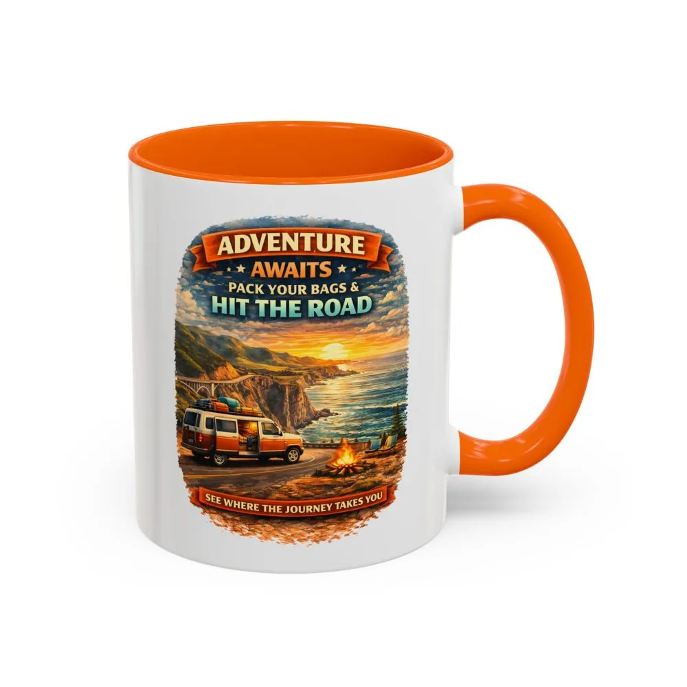 8428884400235459653_2048.jpeg Accent Coffee Mug (11, 15oz) — "Adventure Awaits-Pack Your Bags" Design Scenic-Line
