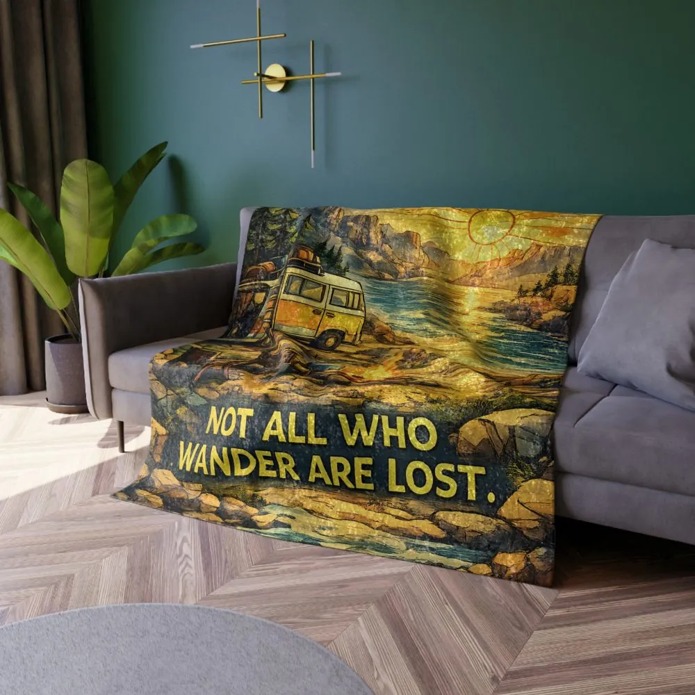 8433635426675052225_2048.jpeg Crushed Velvet Blanket —"Not All Who Wander Are Lost" Design Cubic-Line