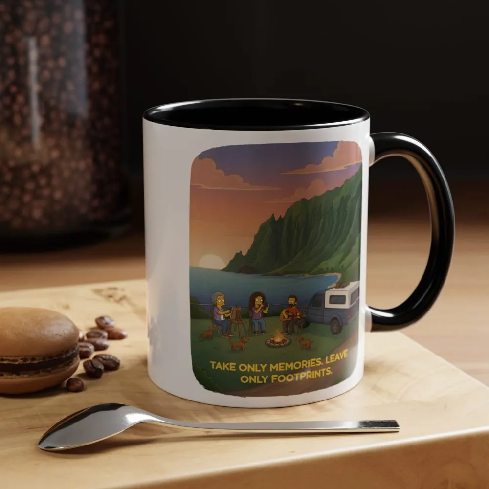 8439625818424358986_2048.jpeg Accent Coffee Mug (11, 15oz) — "Take Only Memories-Leave Only Footprints" Design Sitcom-Line