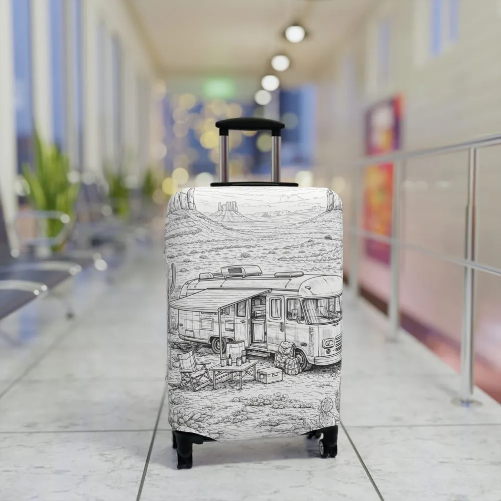 8453206852705829762_2048.jpeg Luggage Cover — Adventure Camper Sketch Travel Suitcase