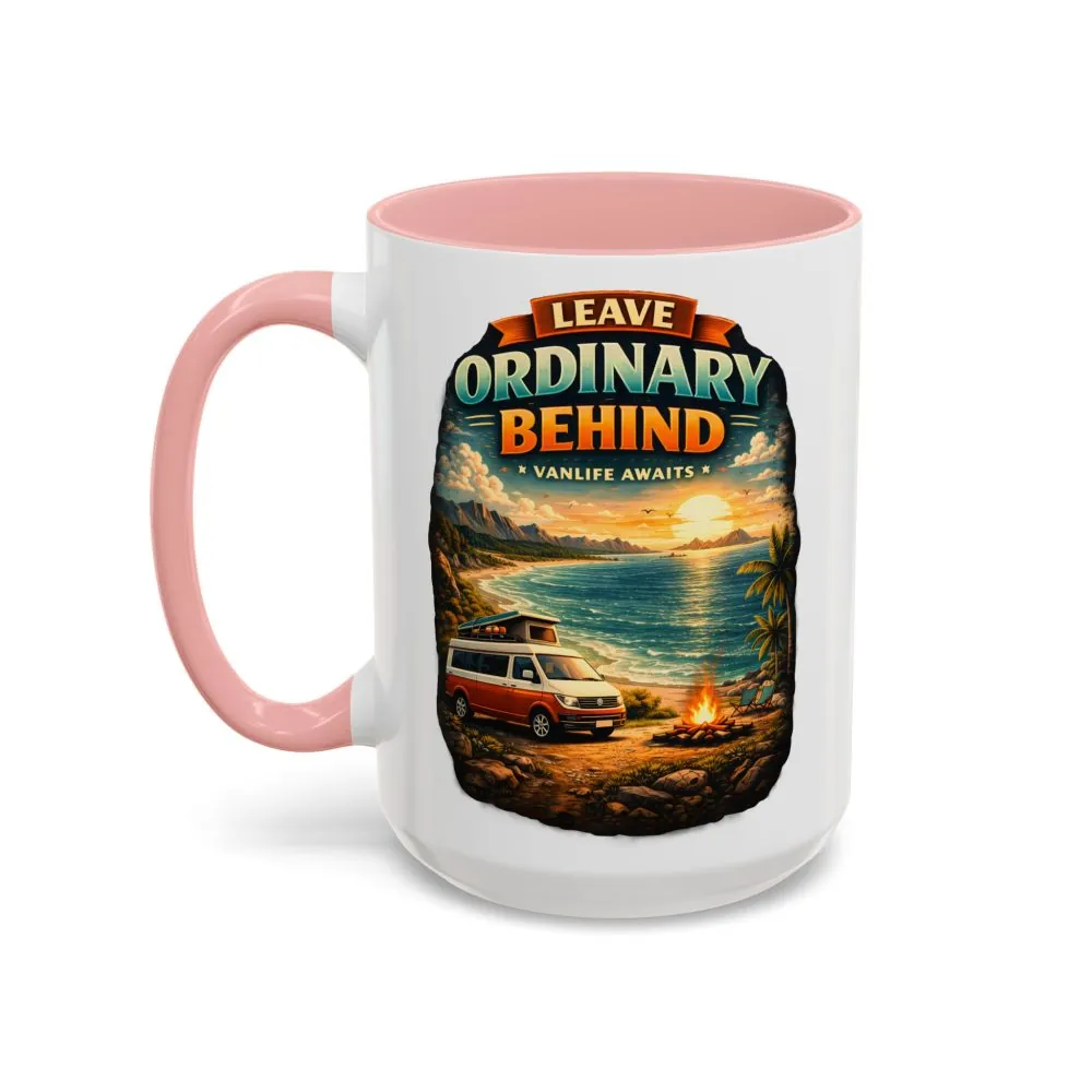Accent Coffee Mug (11, 15oz) — "Leave Ordinary Behind" Design Scenic-Line