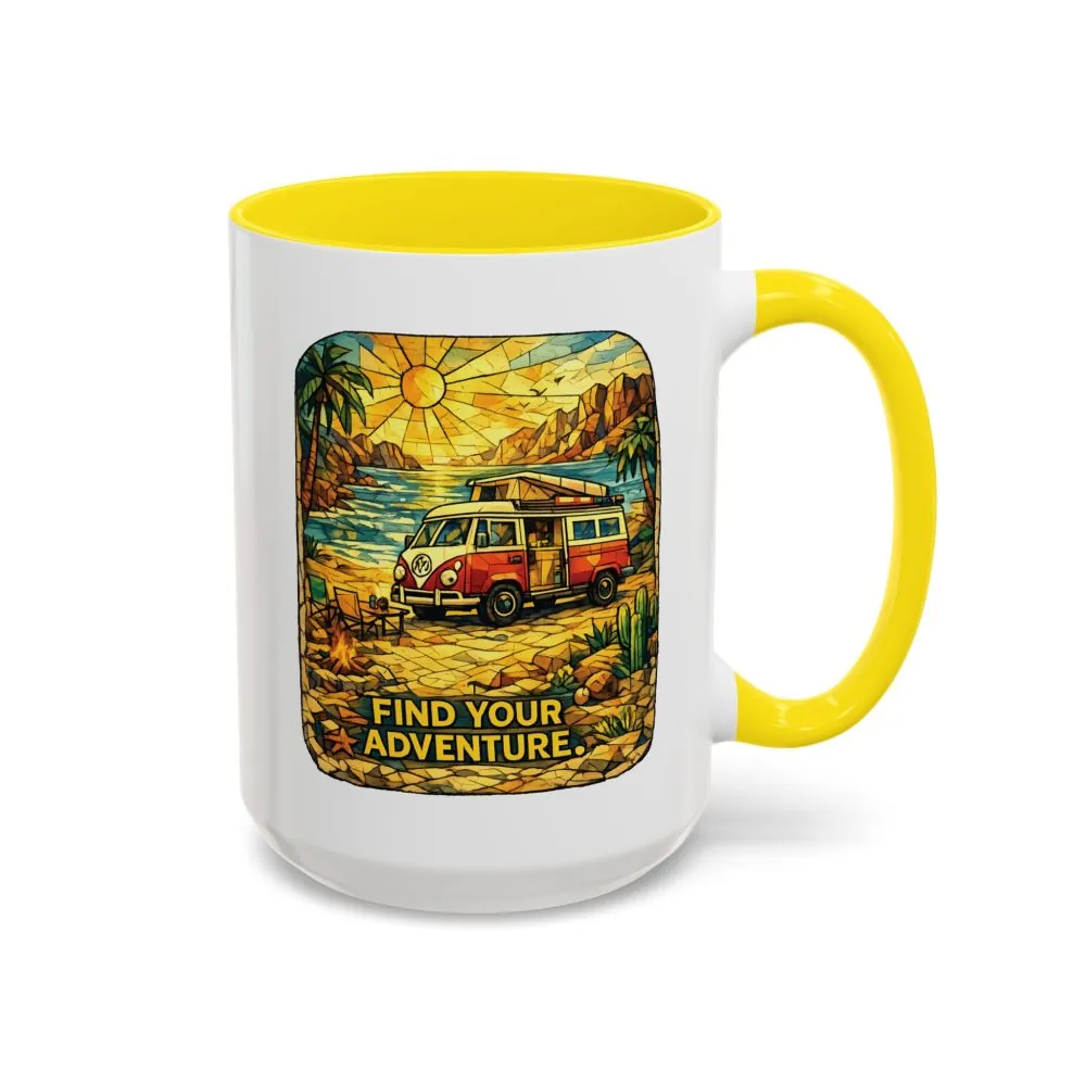8480797630860273781_2048.jpeg Accent Coffee Mug (11, 15oz) — ""Find Your Adventure"" Design Cubic-Line