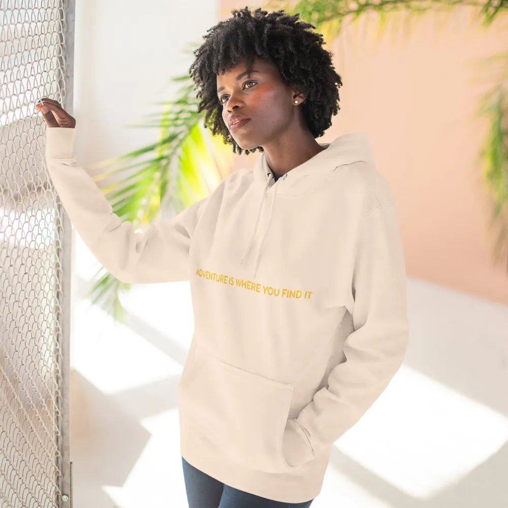 8482268096403563253_2048.jpeg Three-Panel Fleece Hoodie - "Adventure Is Where You Find It" Design Sitcom-Line
