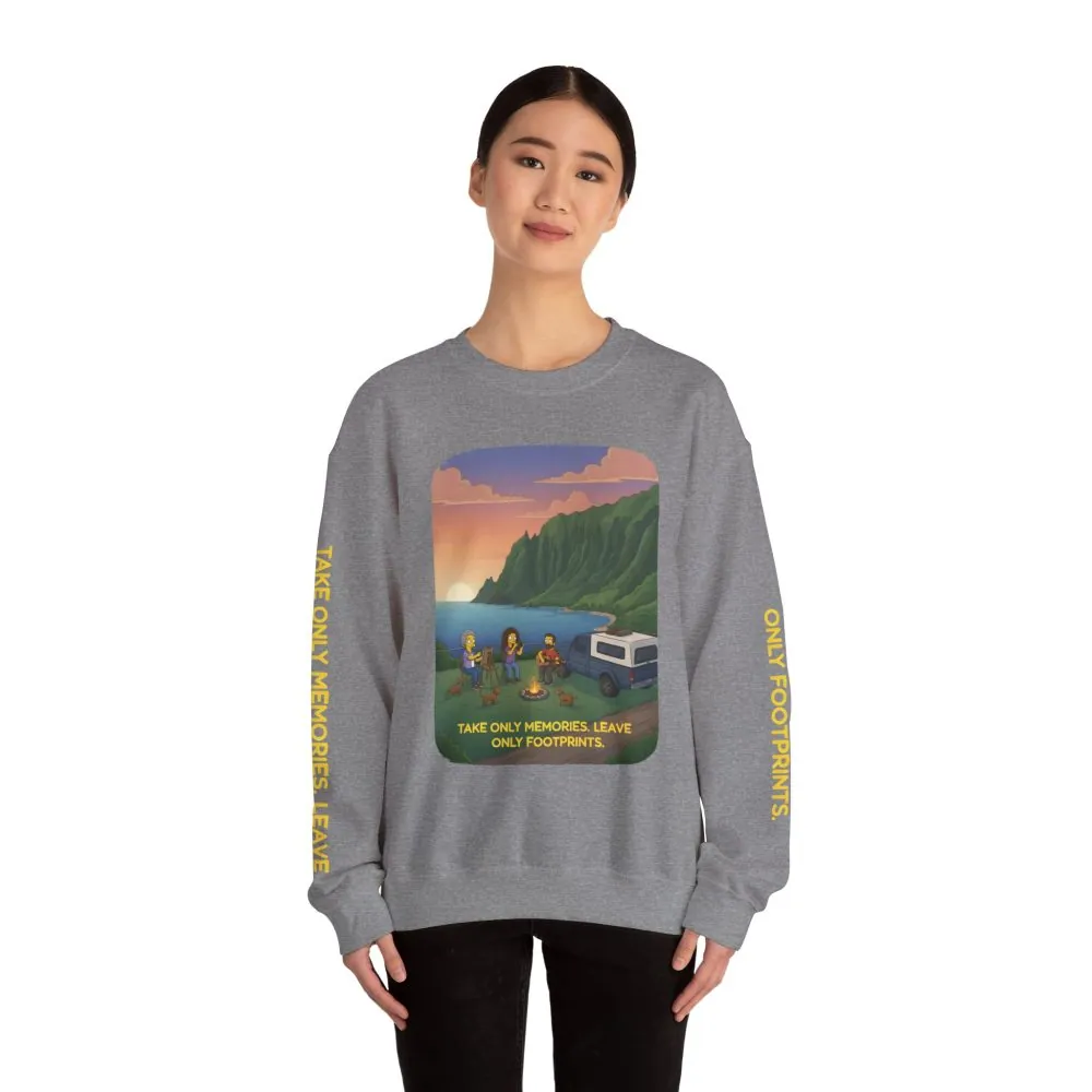 8483757403603335111_2048.jpeg Unisex Heavy Blend™ Crewneck Sweatshirt — "Take Only Memories-Leave Only Footprints" Design Sitcom-Line