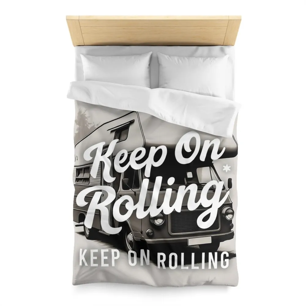 8490407470982164434_2048.jpeg Duvet Cover — "Keep On Rolling" Retro Motorhome Bedding