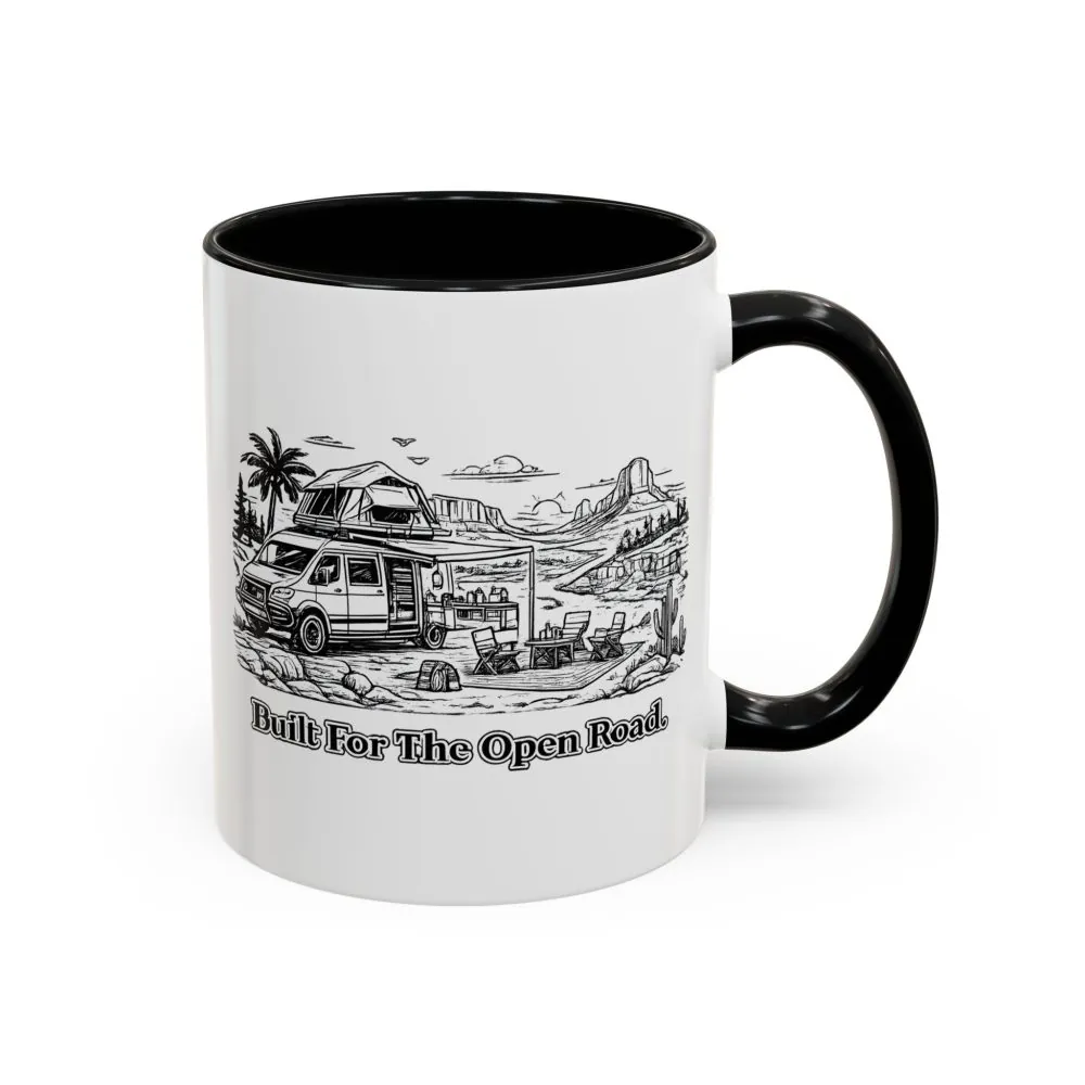 Accent Coffee Mug (11, 15oz) — "Built For The Open Road" Design Minimal-Line