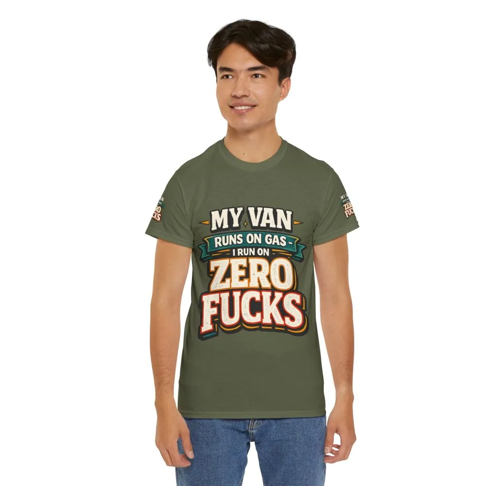 Unisex Heavy Cotton Tee — "My Van Runs On Gas" Design F**K-Line