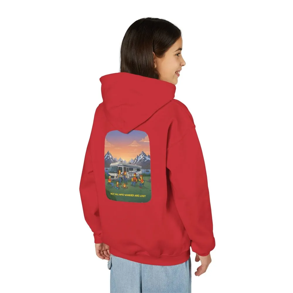 852343741627492802_2048.jpeg Youth Hoodie(Gildan) – "Not All Who Wander Are Lost" (Design Sitcom-Line)