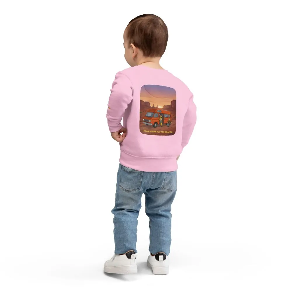 853477341174382725_2048.jpeg Toddler Sweatshirt - "Roam Where You Are Rooted" (Design Sitcom-Line)