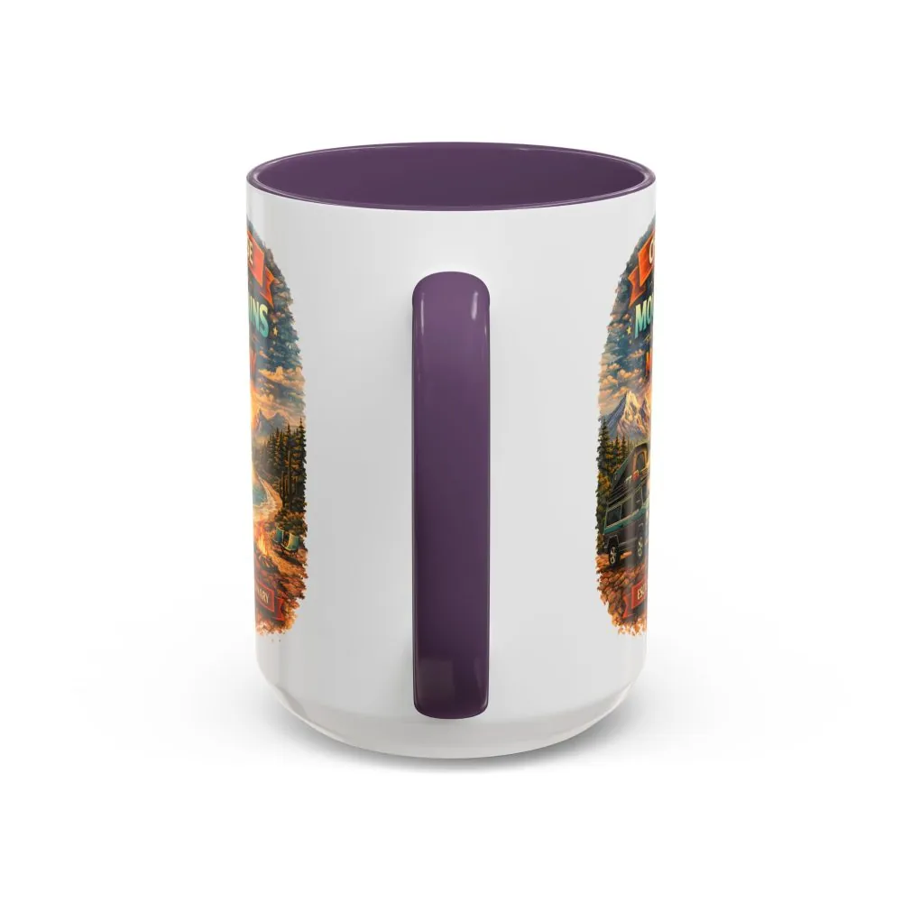 Accent Coffee Mug (11, 15oz) — "Choose The Mountens" Design Scenic-Line