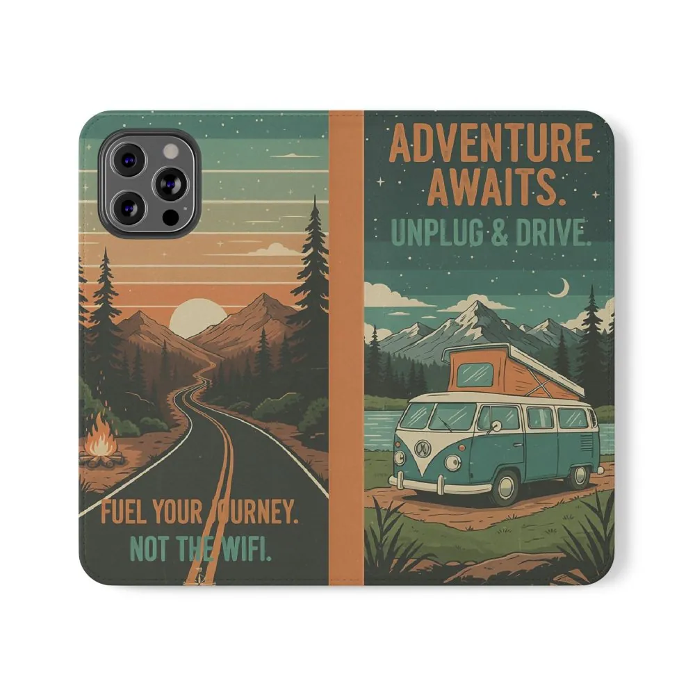 855047387594944262_2048.jpeg Flip Phone Case — "Adventure Awaits Unplug & Drive" Wallet Case
