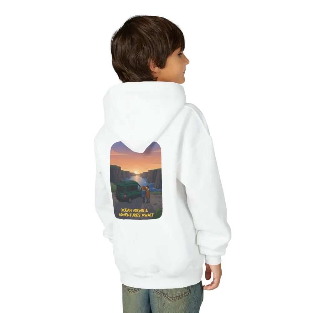 8578296015502075173_2048.jpeg Youth Hoodie(Gildan) – "Ocean Views-Adventures Awaits" (Design Sitcom-Line)