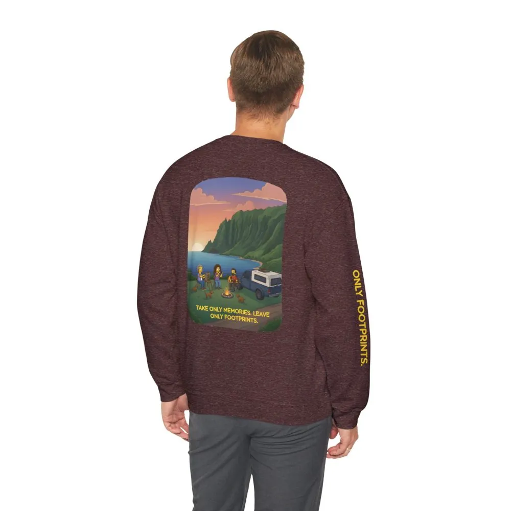 8579972037390380458_2048.jpeg Unisex Heavy Blend™ Crewneck Sweatshirt — "Take Only Memories-Leave Only Footprints" Design Sitcom-Line