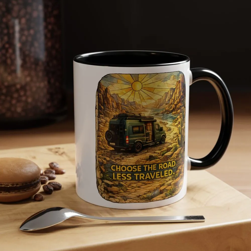 858325643586358110_2048.jpeg Accent Coffee Mug (11, 15oz) — "Choose The Road Less Traveled" Design Cubic-Line