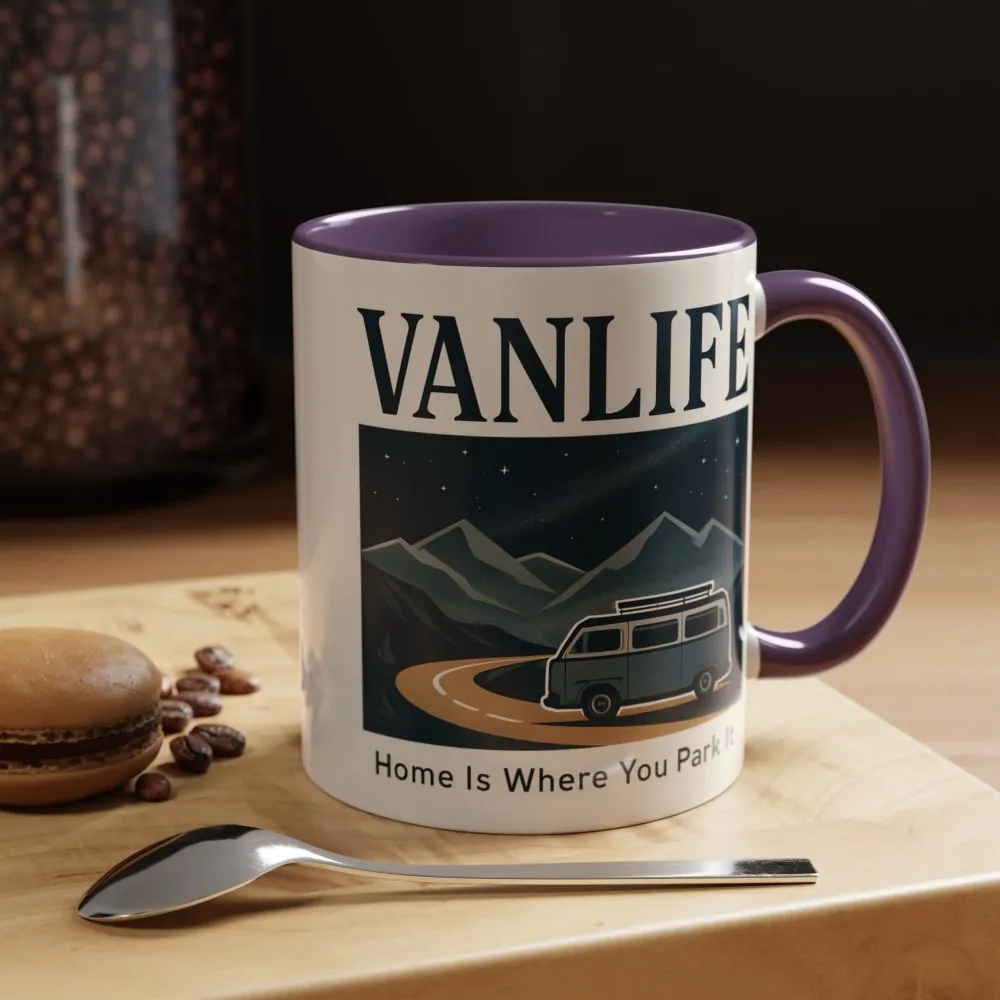 8592788597363122466_2048.jpeg Coffee Mug — "Vanlife - Home Is Where You Park It" Accent Campervan Travel Mug