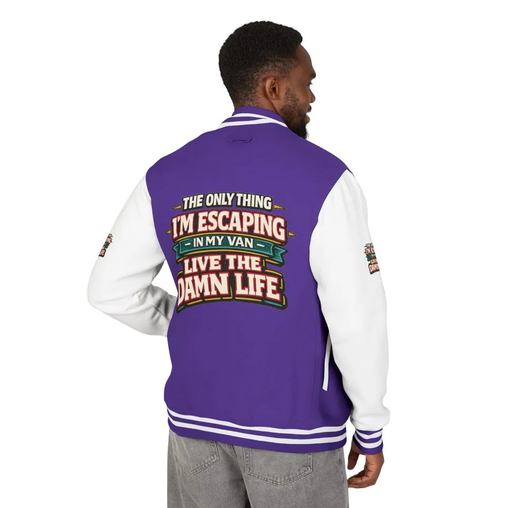 Unisex Heavyweight Letterman Jacket — "The Only Thing I´m Escaping" Design F**K-Line