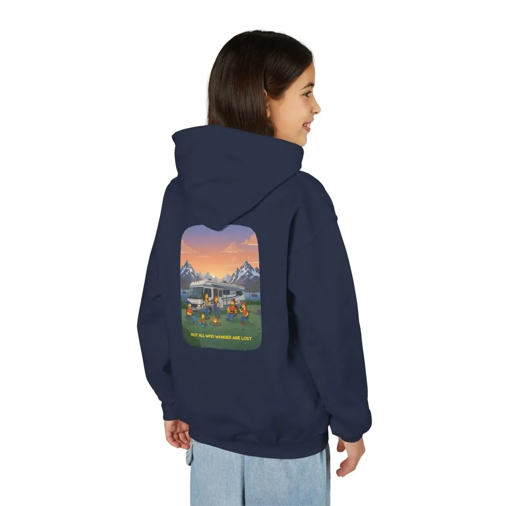 8595746282639281017_2048.jpeg Youth Hoodie(Gildan) – "Not All Who Wander Are Lost" (Design Sitcom-Line)