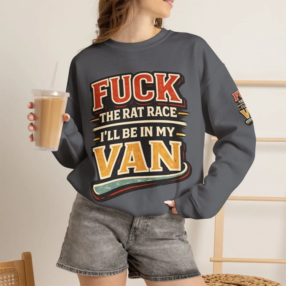 Unisex Heavy Blend™ Crewneck Sweatshirt — "Fuck The Rat Race" Design F**K-Line