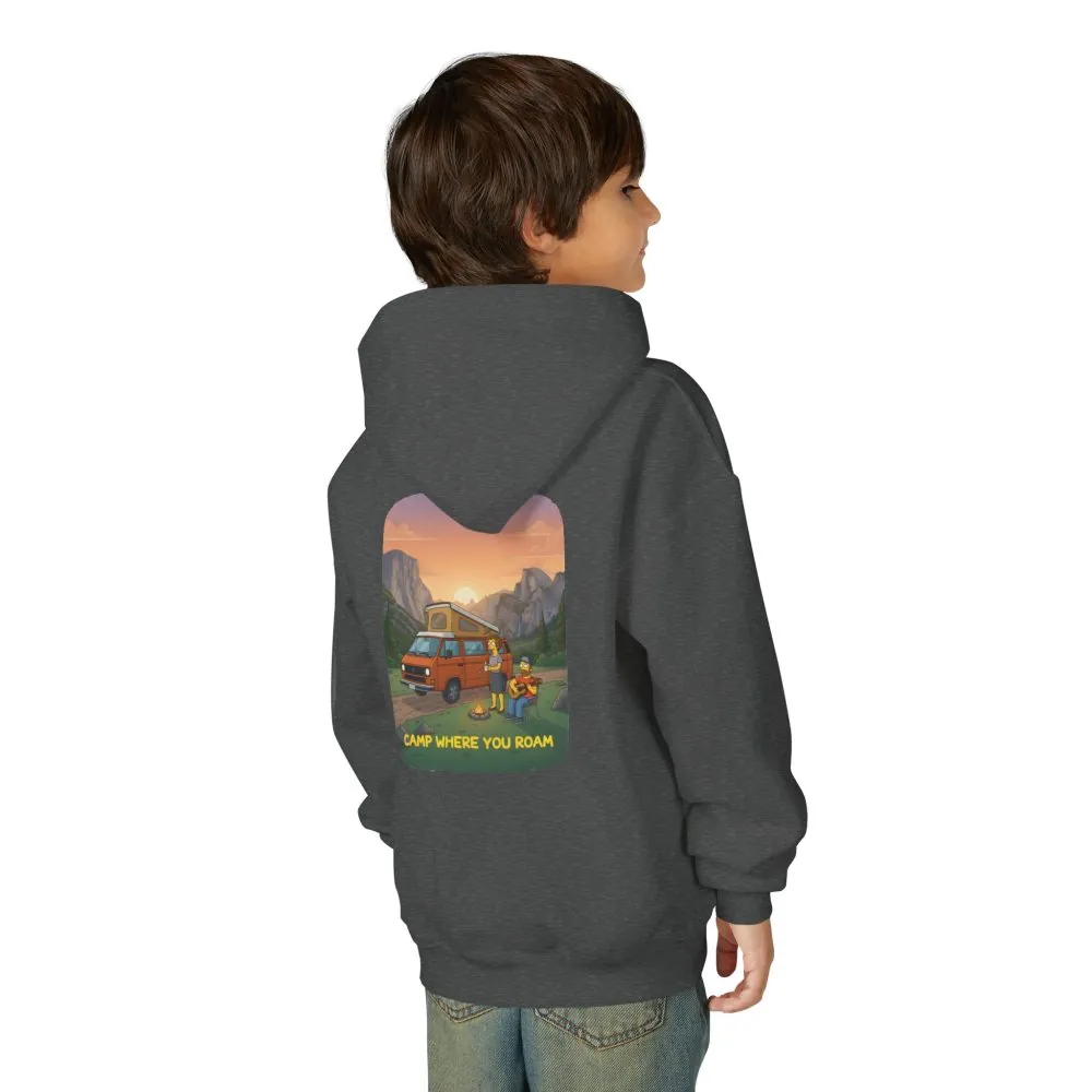 8604022847292281785_2048.jpeg Youth Hoodie(Gildan) – "Camp Where You Roam" (Design Sitcom-Line)