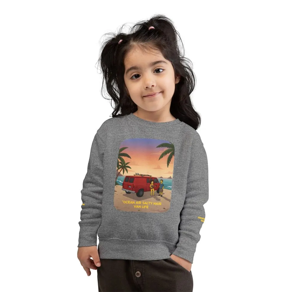 Toddler Sweatshirt - "Ocean Air Salty Hair Van Life" (Design Sitcom-Line)