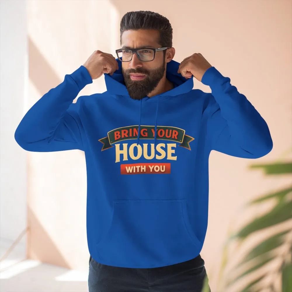 8604623569532655683_2048.jpeg Three-Panel Fleece Hoodie - "Live Is A Journey-Bring Your House With You" Design Scenic-Line