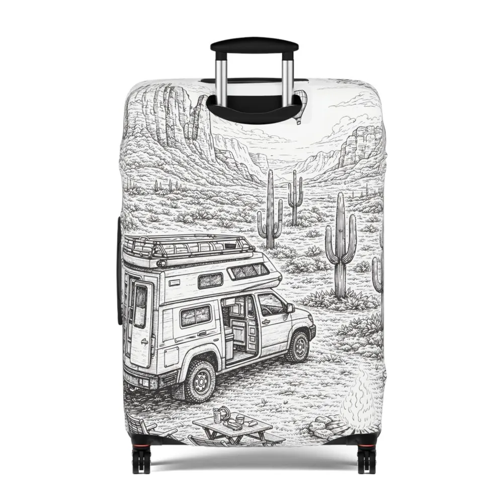8605227682206476289_2048.jpeg Luggage Cover — Adventure Camper Sketch Travel Suitcase