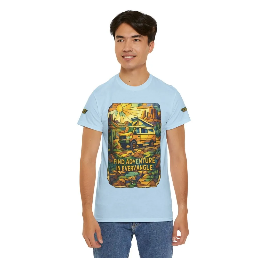 8607860817850693972_2048.jpeg Unisex Heavy Cotton Tee — "Find Adventure In Every Corner" Design Cubic-Line