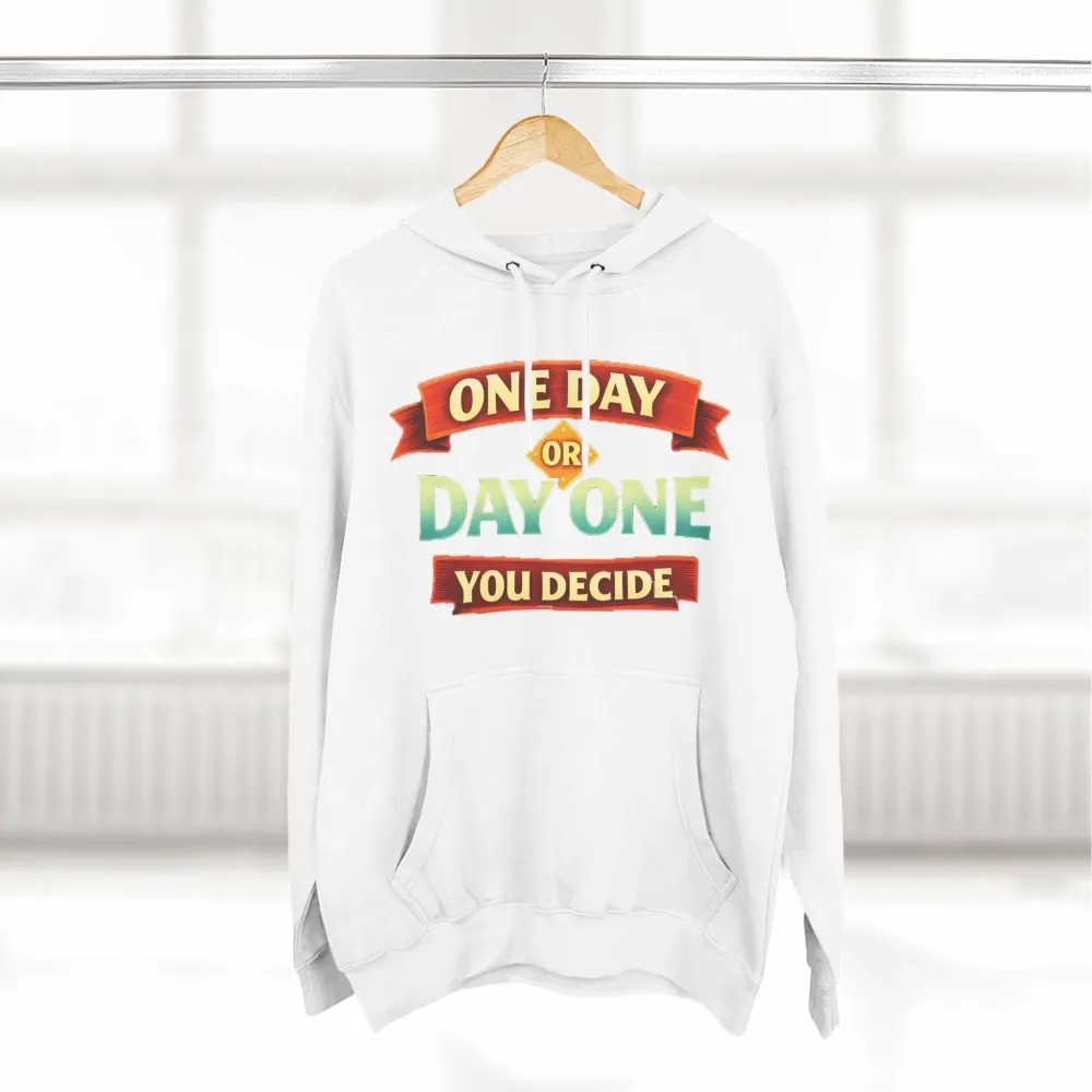 8615344086865436536_2048.jpeg Three-Panel Fleece Hoodie - "One Day Or Day One" Design Scenic-Line
