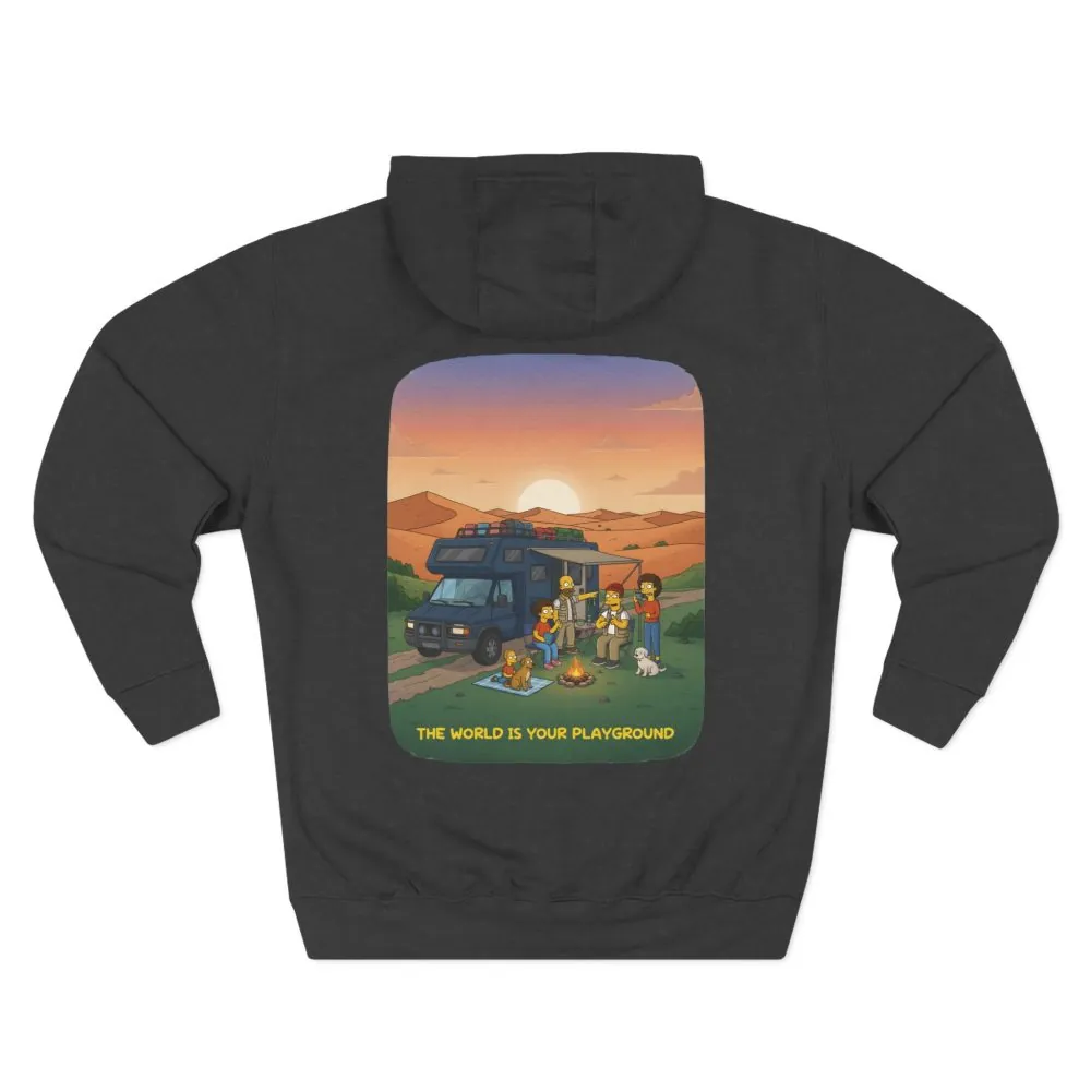 863304210905047522_2048.jpeg Three-Panel Fleece Hoodie - "The World Is Your playground" Design Sitcom-Line