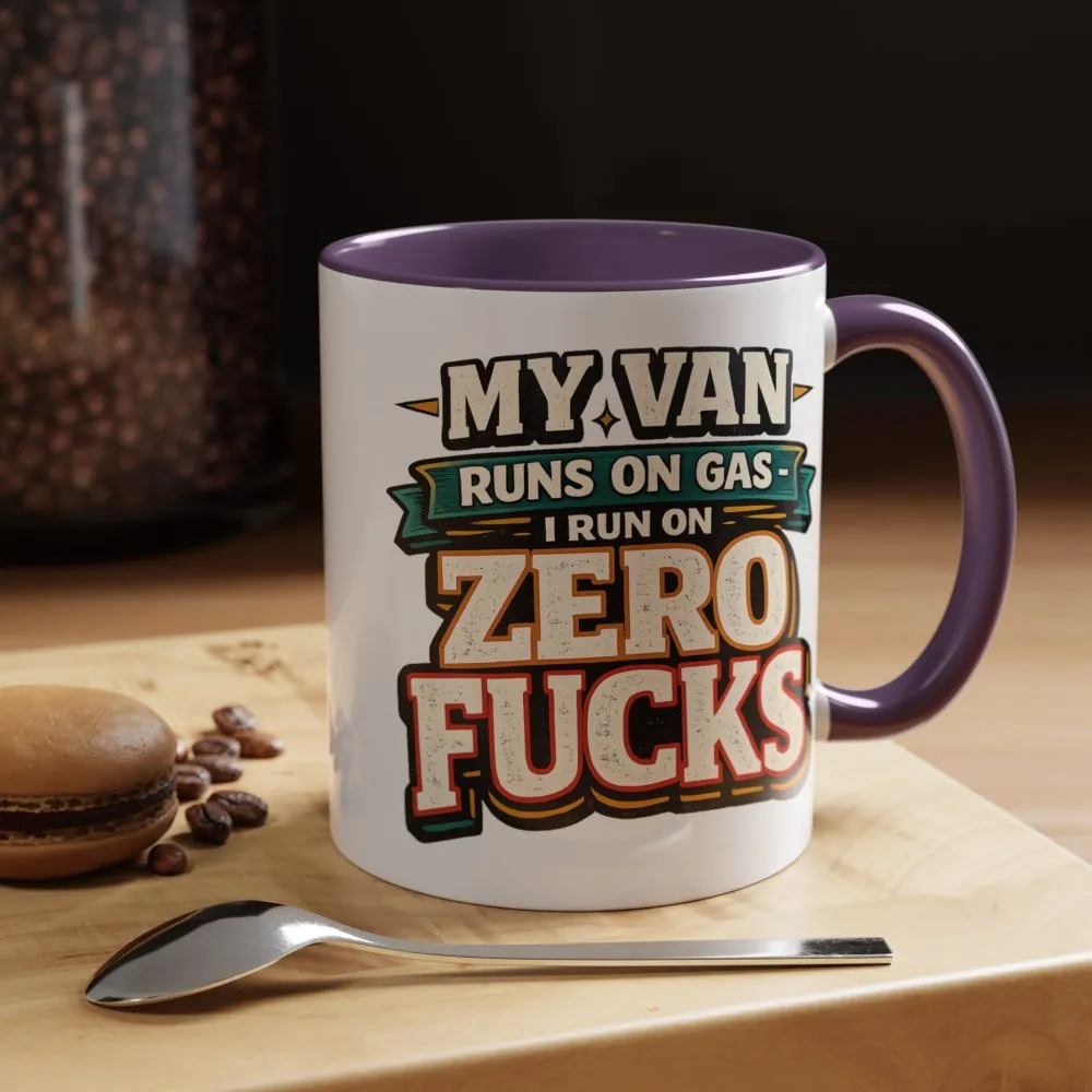 Accent Coffee Mug (11, 15oz) — "My Van Runs On Gas" Design F**K-Line
