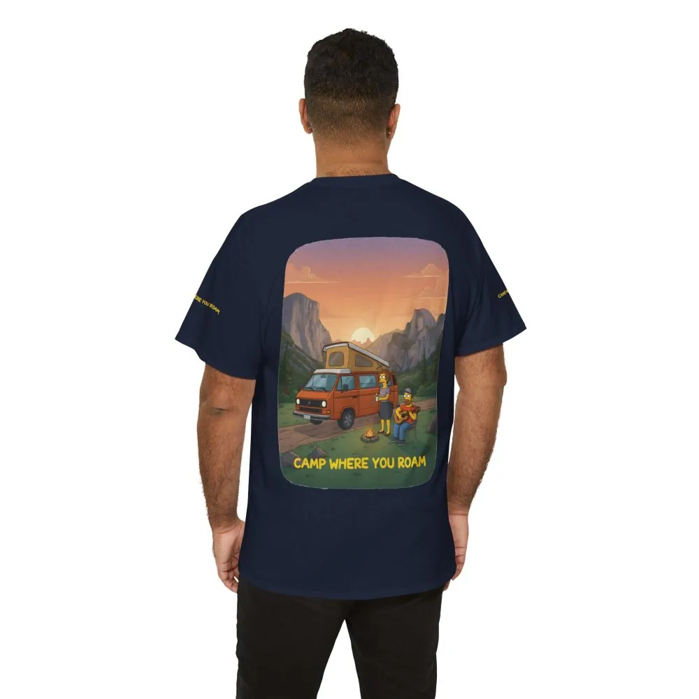Unisex Heavy Cotton Tee — "Camp Where You Roam" Design Sitcom-Line