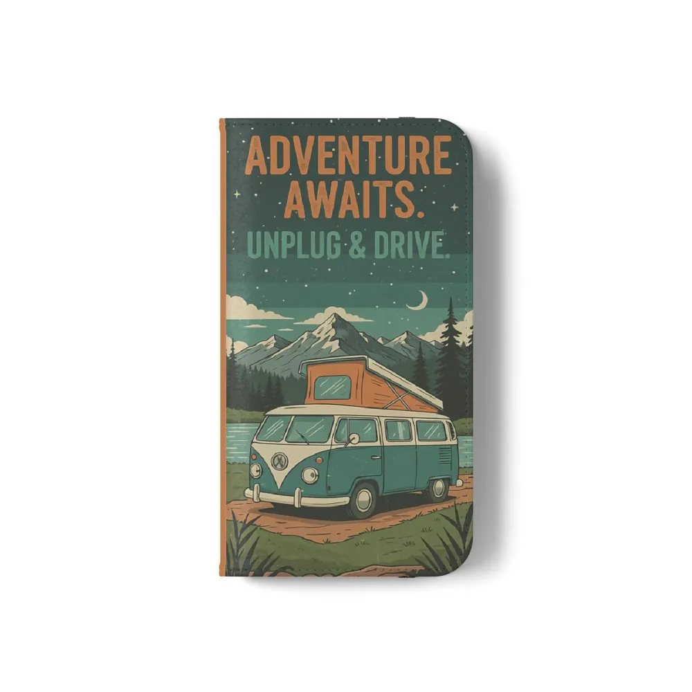 8651114273237635326_2048.jpeg Flip Phone Case — "Adventure Awaits Unplug & Drive" Wallet Case