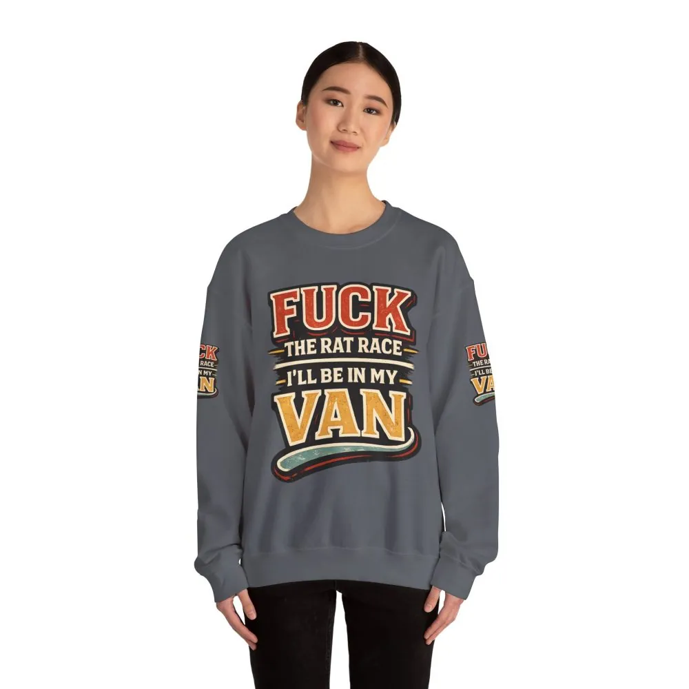 Unisex Heavy Blend™ Crewneck Sweatshirt — "Fuck The Rat Race" Design F**K-Line