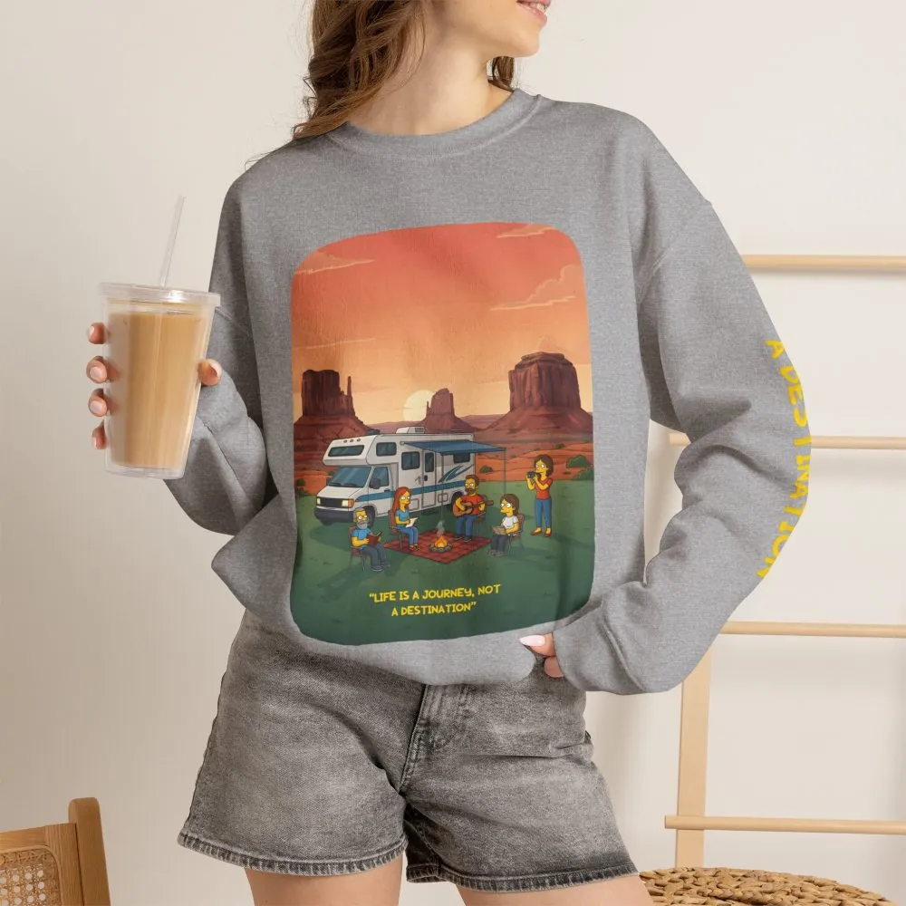 8655483091836730302_2048.jpeg Unisex Heavy Blend™ Crewneck Sweatshirt — "Life Is A Journey-Not A Destination" Design Sitcom-Line