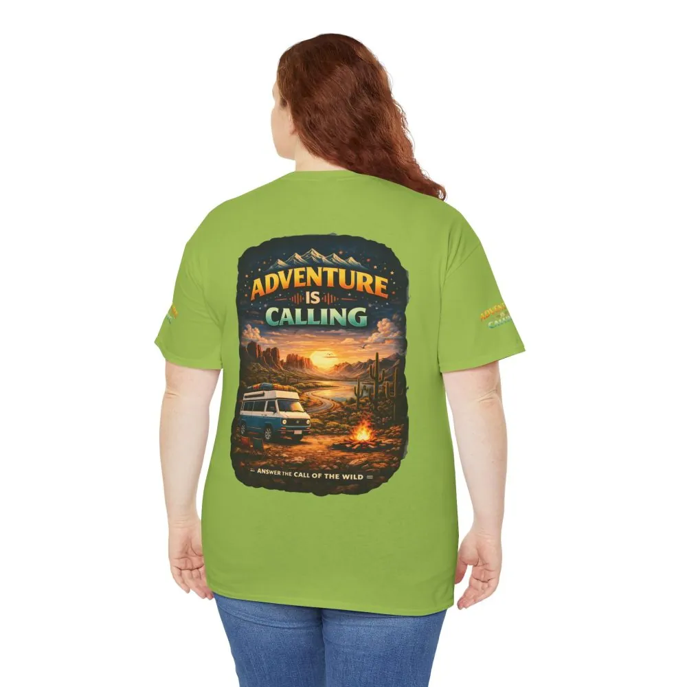 8660559178341677915_2048.jpeg Unisex Heavy Cotton Tee — "Adventure Is Calling" Design Scenic-Line