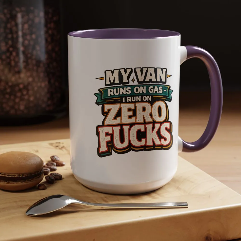 Accent Coffee Mug (11, 15oz) — "My Van Runs On Gas" Design F**K-Line
