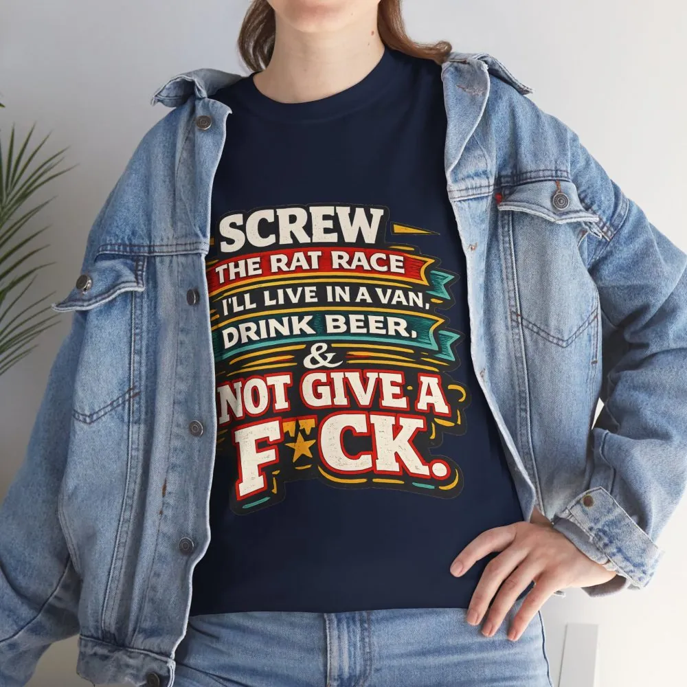 8682603256130581676_2048.jpeg Unisex Heavy Cotton Tee — "Screw The Rat Race" Design F**K-Line