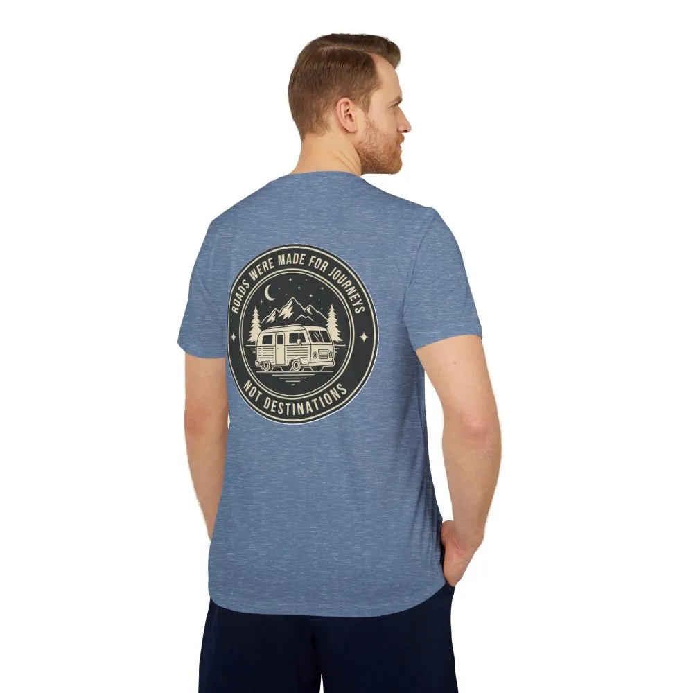 8698796904311322353_2048.jpeg T-Shirt(Adidas) — 'ROAD WHERE MADE FOR JOURNEYS-NOT DESTINATIONS' (Only Back printed) Brand Adidas