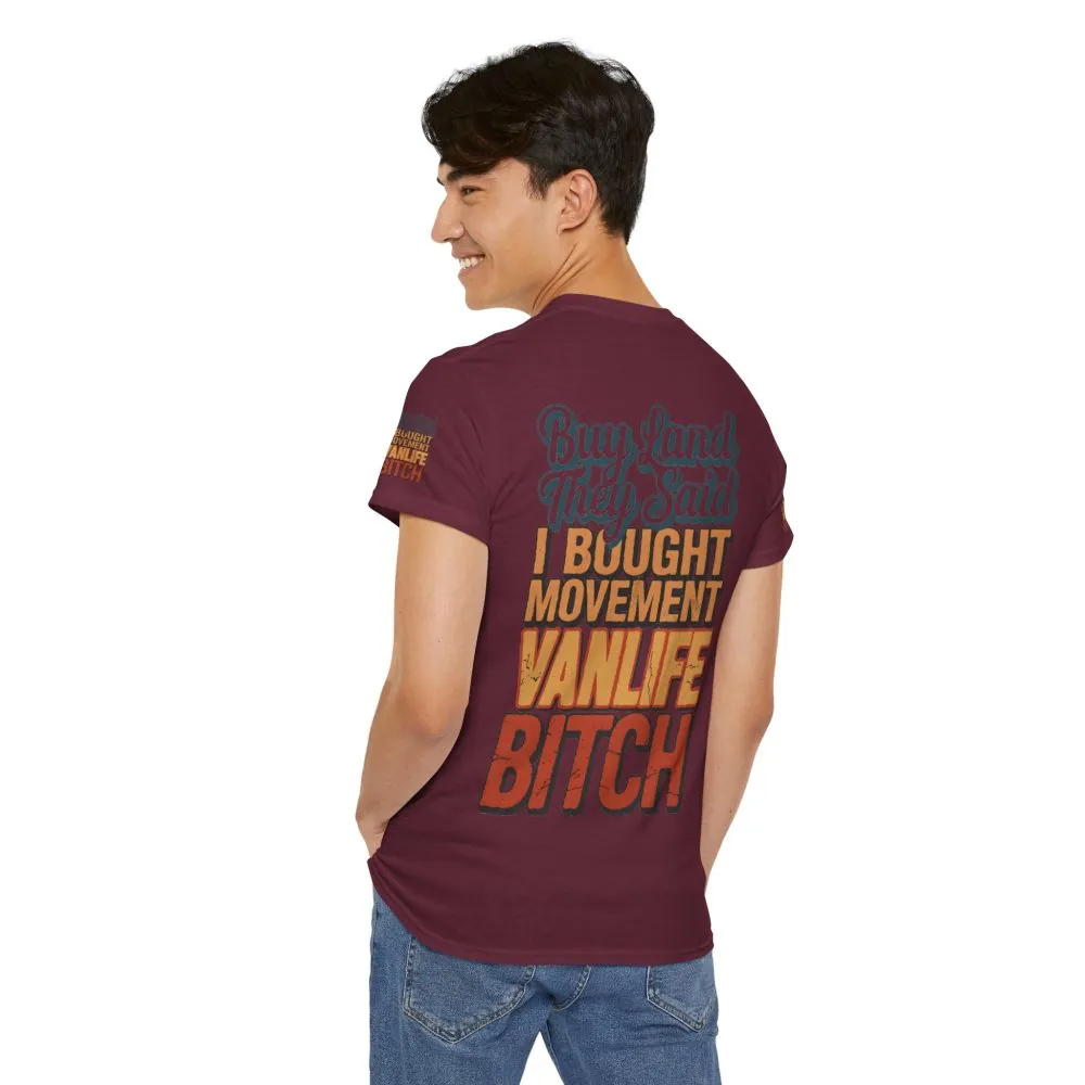 Unisex Heavy Cotton Tee — "Buy Land They Said" Design F**K-Line