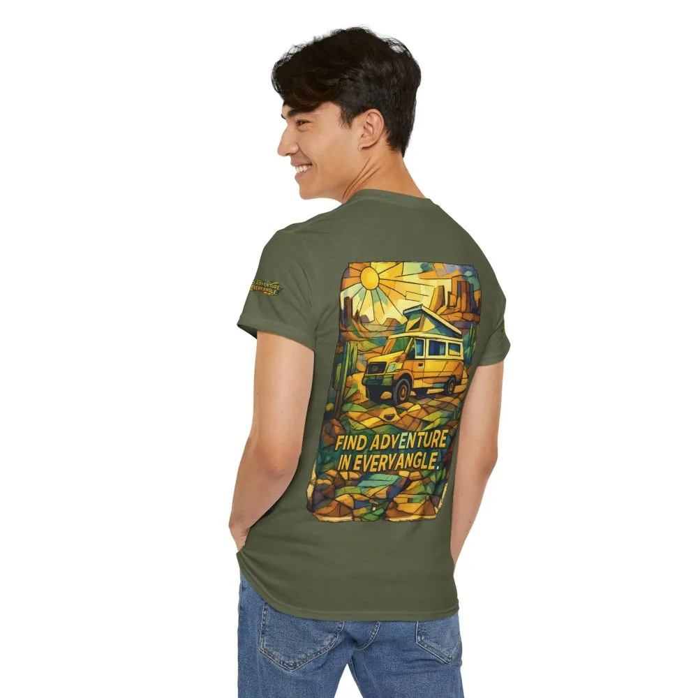 8721397753683522272_2048.jpeg Unisex Heavy Cotton Tee — "Find Adventure In Every Corner" Design Cubic-Line