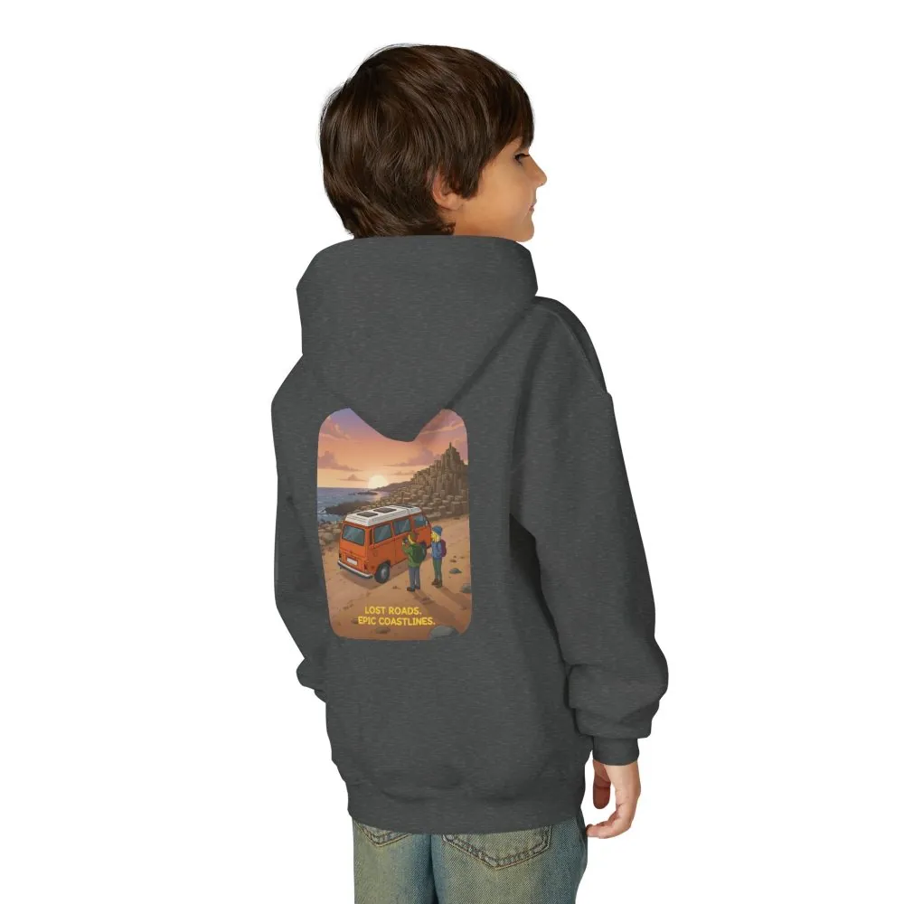 8737241592294384977_2048.jpeg Youth Hoodie(Gildan) – "Lost Roads Epic Coastlines" (Design Sitcom-Line)