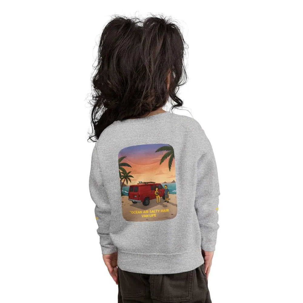 Toddler Sweatshirt - "Ocean Air Salty Hair Van Life" (Design Sitcom-Line)