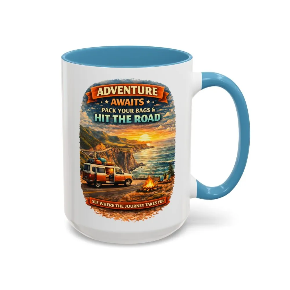 874006961190830372_2048.jpeg Accent Coffee Mug (11, 15oz) — "Adventure Awaits-Pack Your Bags" Design Scenic-Line