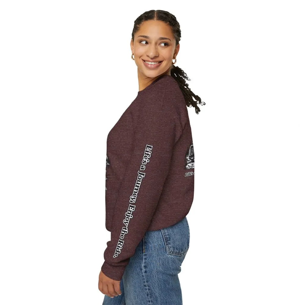 8774948624771199529_2048.jpeg Unisex Heavy Blend™ Crewneck Sweatshirt — "Lifes A Journey,Enjoy The Ride" Design Minimal-Line