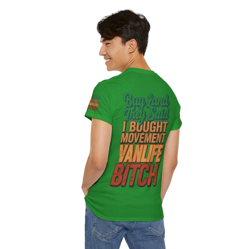 Unisex Heavy Cotton Tee — "Buy Land They Said" Design F**K-Line