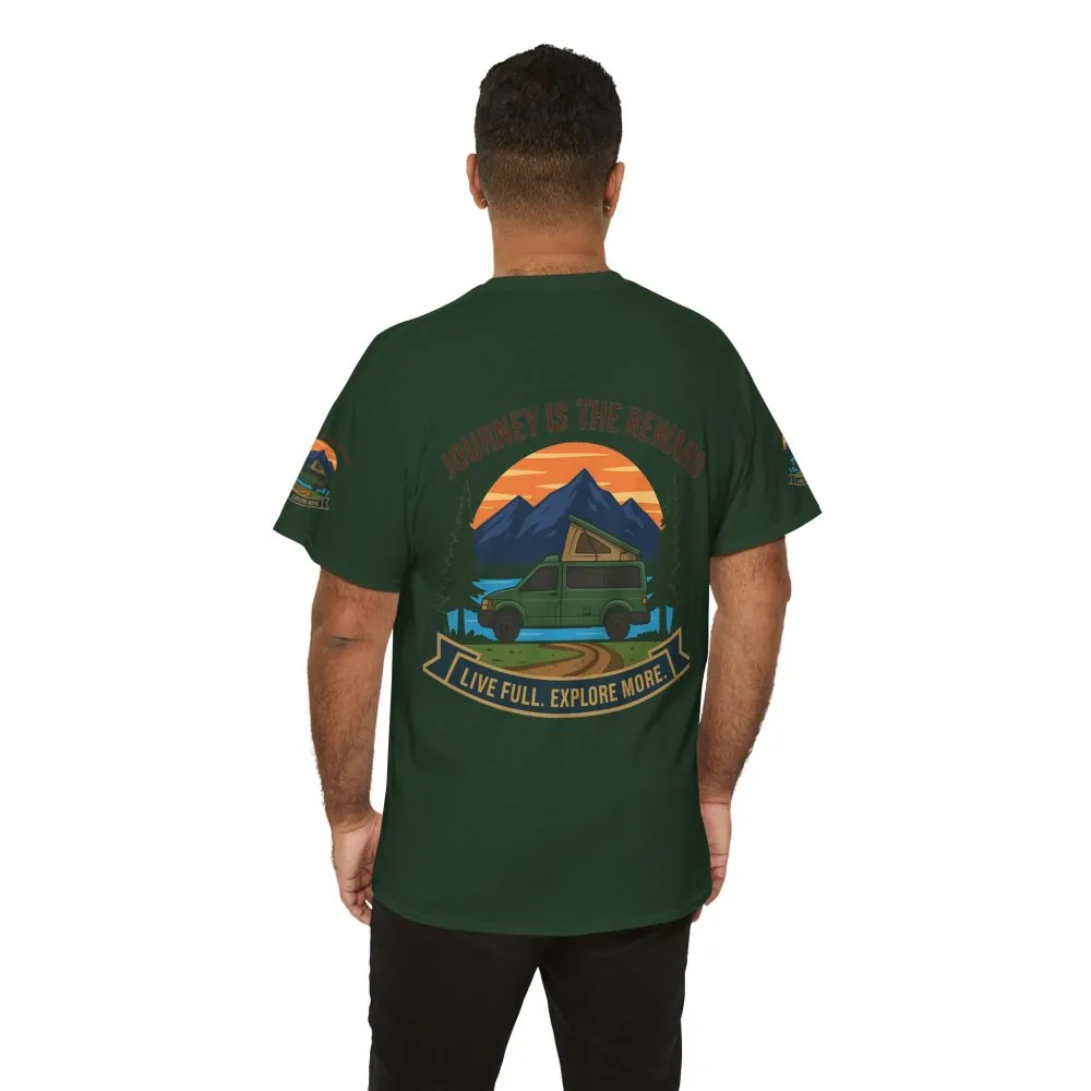 8780526155129101508_2048.jpeg Unisex Heavy Cotton Tee — "Journey Is The Reward Tee" Adventure Camper Van Graphic T-Shirt